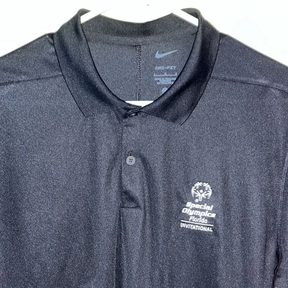 Black Nike Dri-Fit Men’s Special Olympics Golf Short Sleeve Polo Shirt Size L